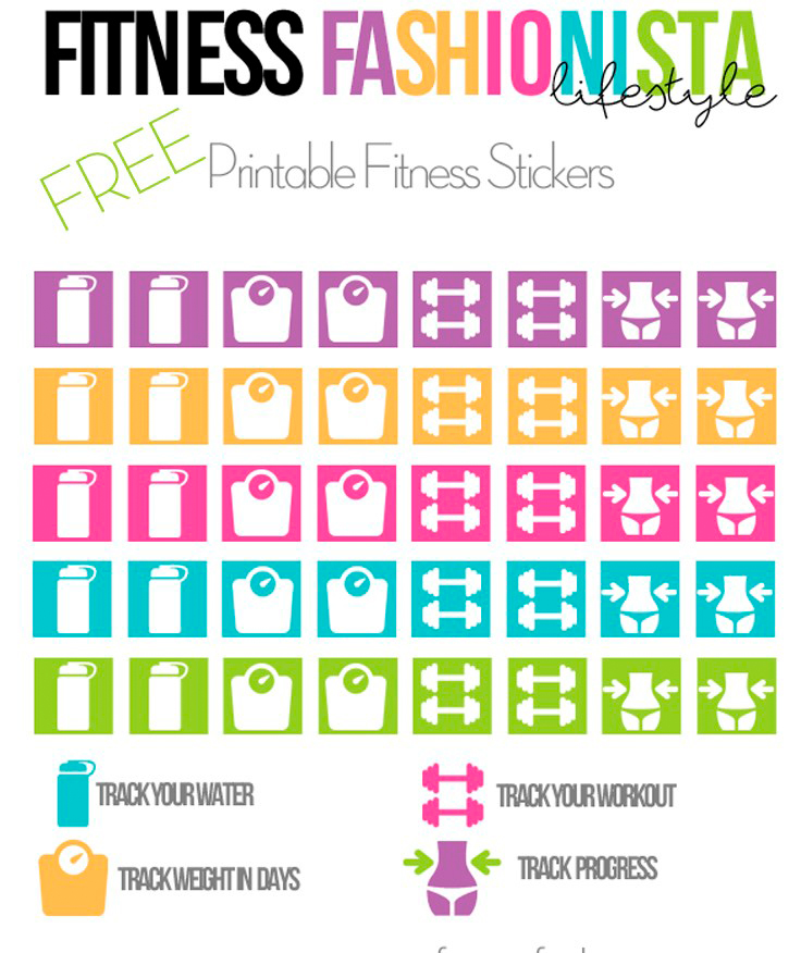 42 Cute F Fitness TrackerExerciseWork Out Planner Stickers